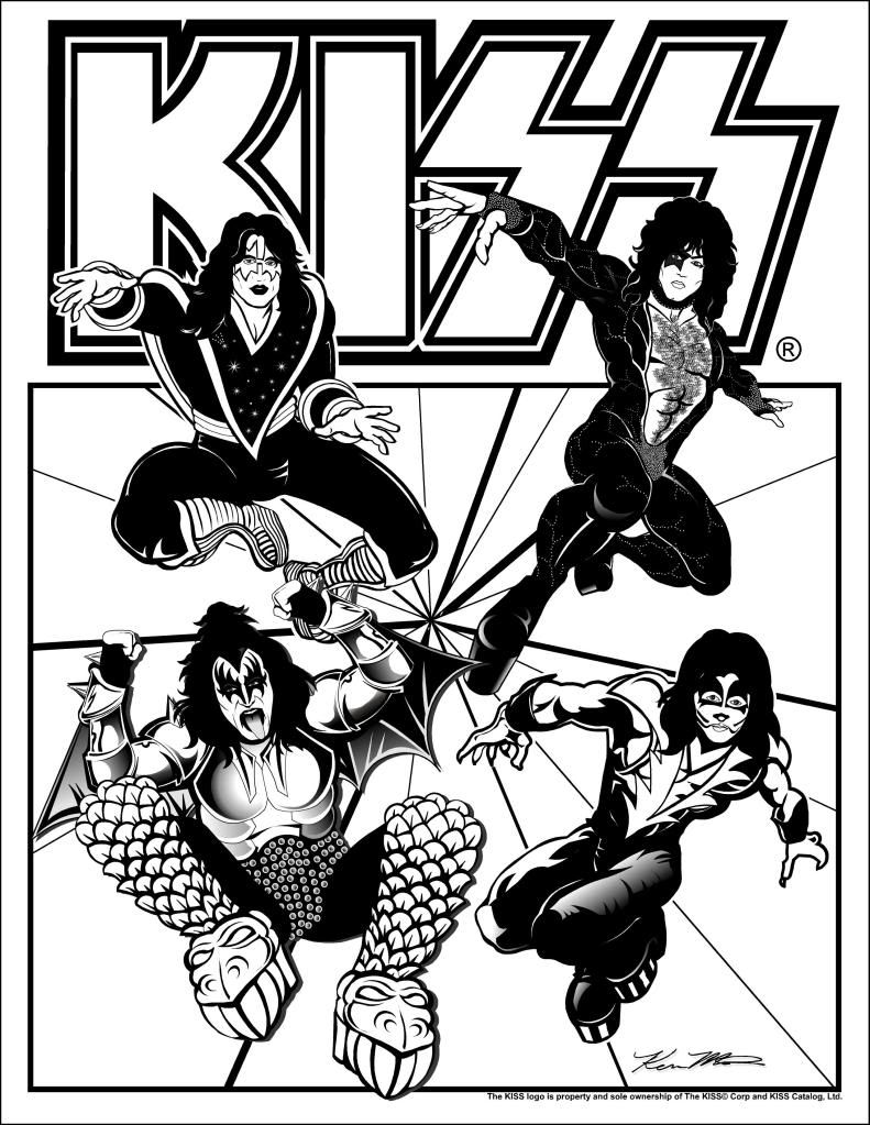 Kiss Band Coloring Page - HD Wallpaper 