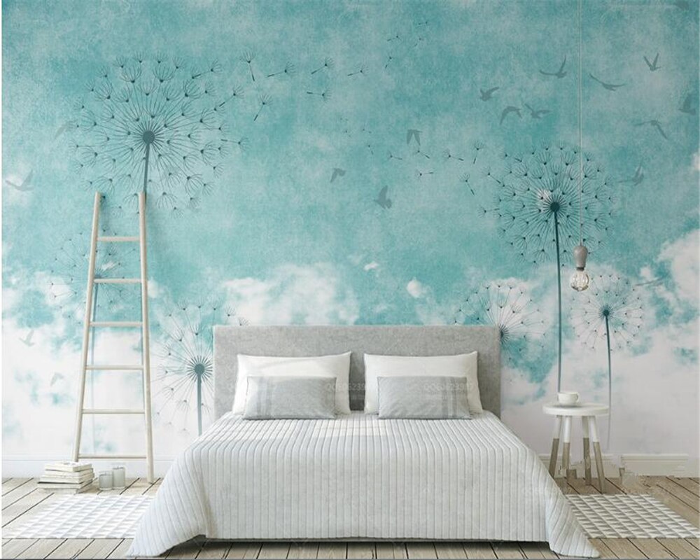 Watercolor Wallpaper In Bedroom - HD Wallpaper 