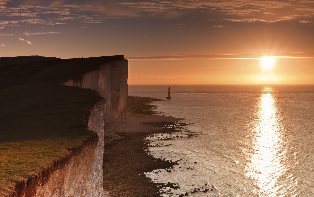 Inglaterra Amanecer Acantilados Y Mar Wallpapers - England Sunrise - HD Wallpaper 