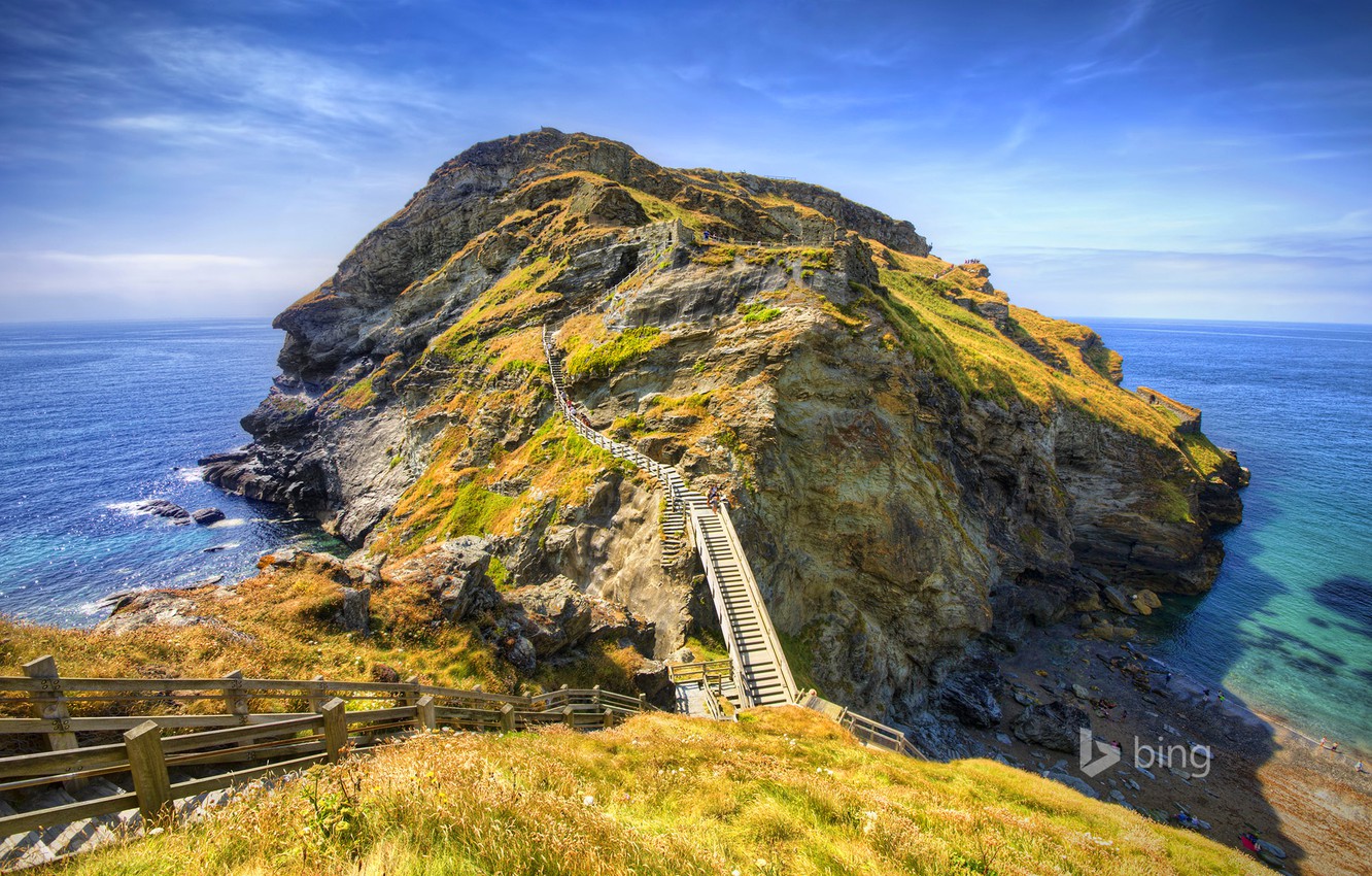 Photo Wallpaper Sea, Rock, England, Cornwall, Tintagel - Boscastle To Tintagel Walk - HD Wallpaper 