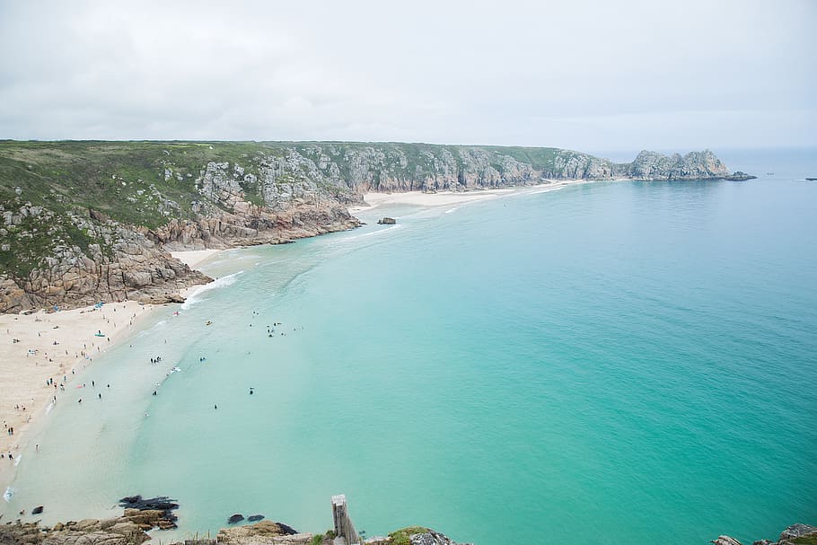 Beach, Cornwall, Porthcurno, Summer, Nature, Wallpaper, - Porthcurno Beach - HD Wallpaper 