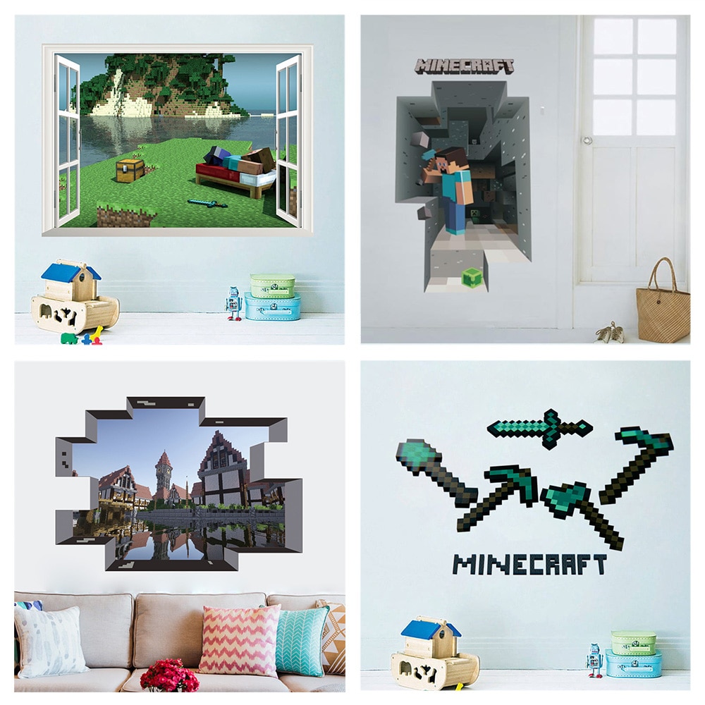 Bedroom Minecraft Wall Decals - HD Wallpaper 