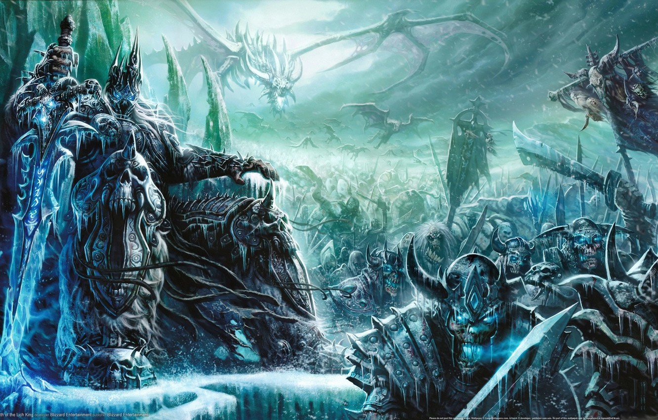 Photo Wallpaper The Game, Sword, Art, World Of Warcraft, - Lich King Vs Gul Dan - HD Wallpaper 