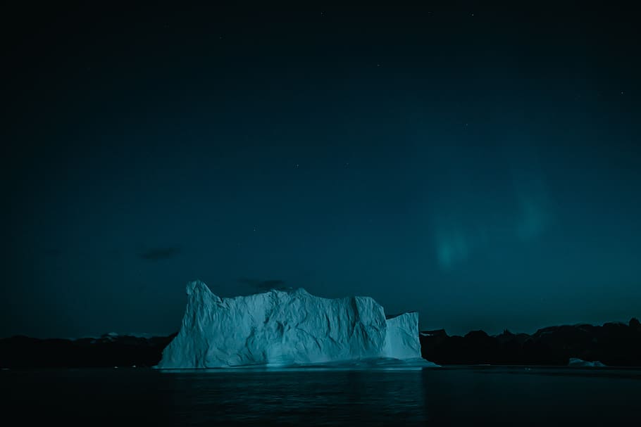 Ice Berg At Night, Nature, Outdoors, Snow, Iceberg, - Iceberg - HD Wallpaper 