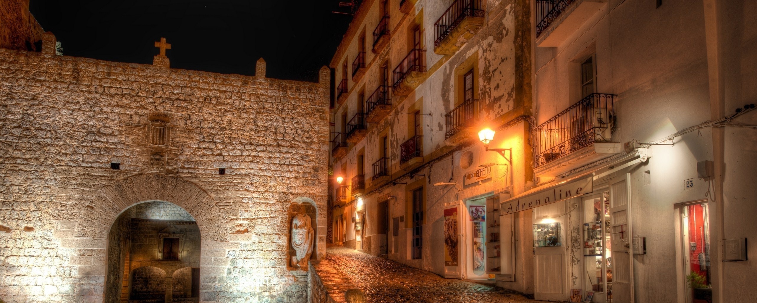 Wallpaper Spain, Ibiza, Lights, Night, Hdr - HD Wallpaper 