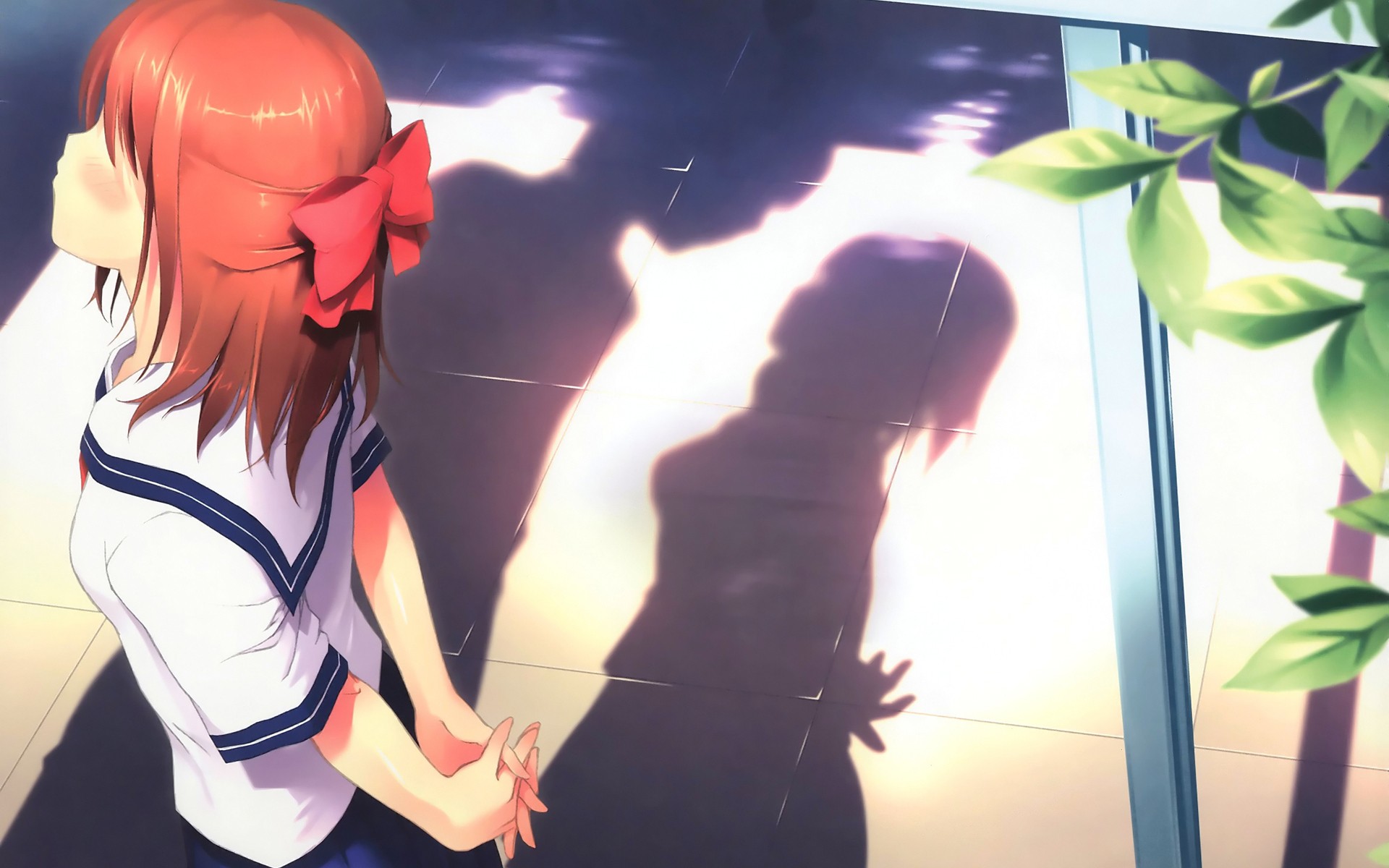 Wallpaper - Anime School Girl Kiss - HD Wallpaper 