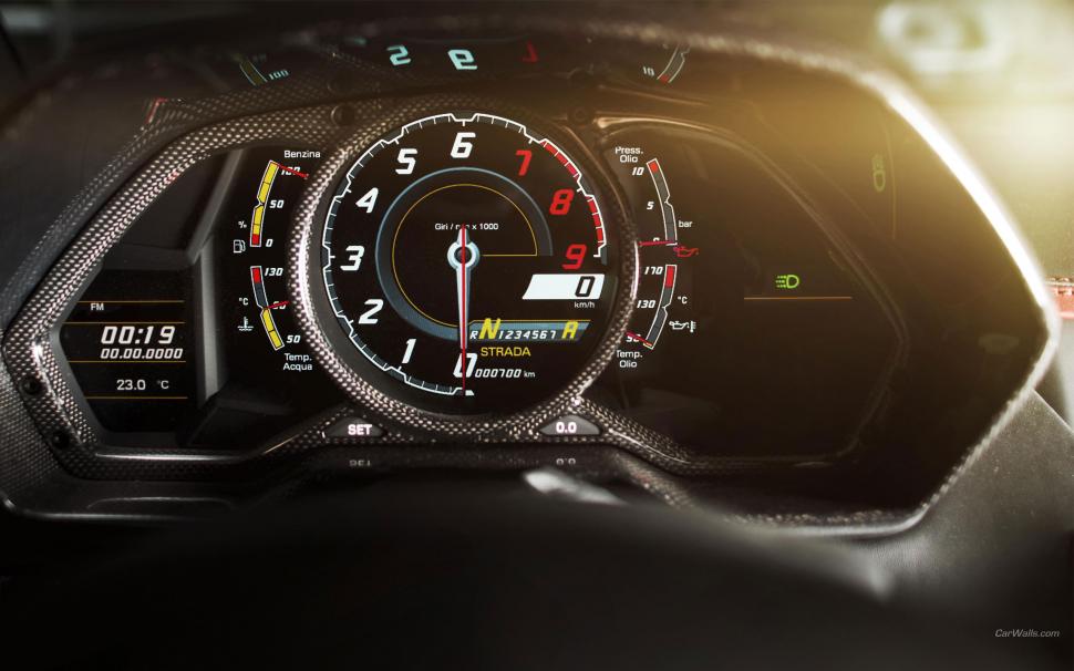 Lamborghini Aventador Gauges Dash Interior Carbon Fiber - Lamborghini Interior Wallpaper 4k - HD Wallpaper 