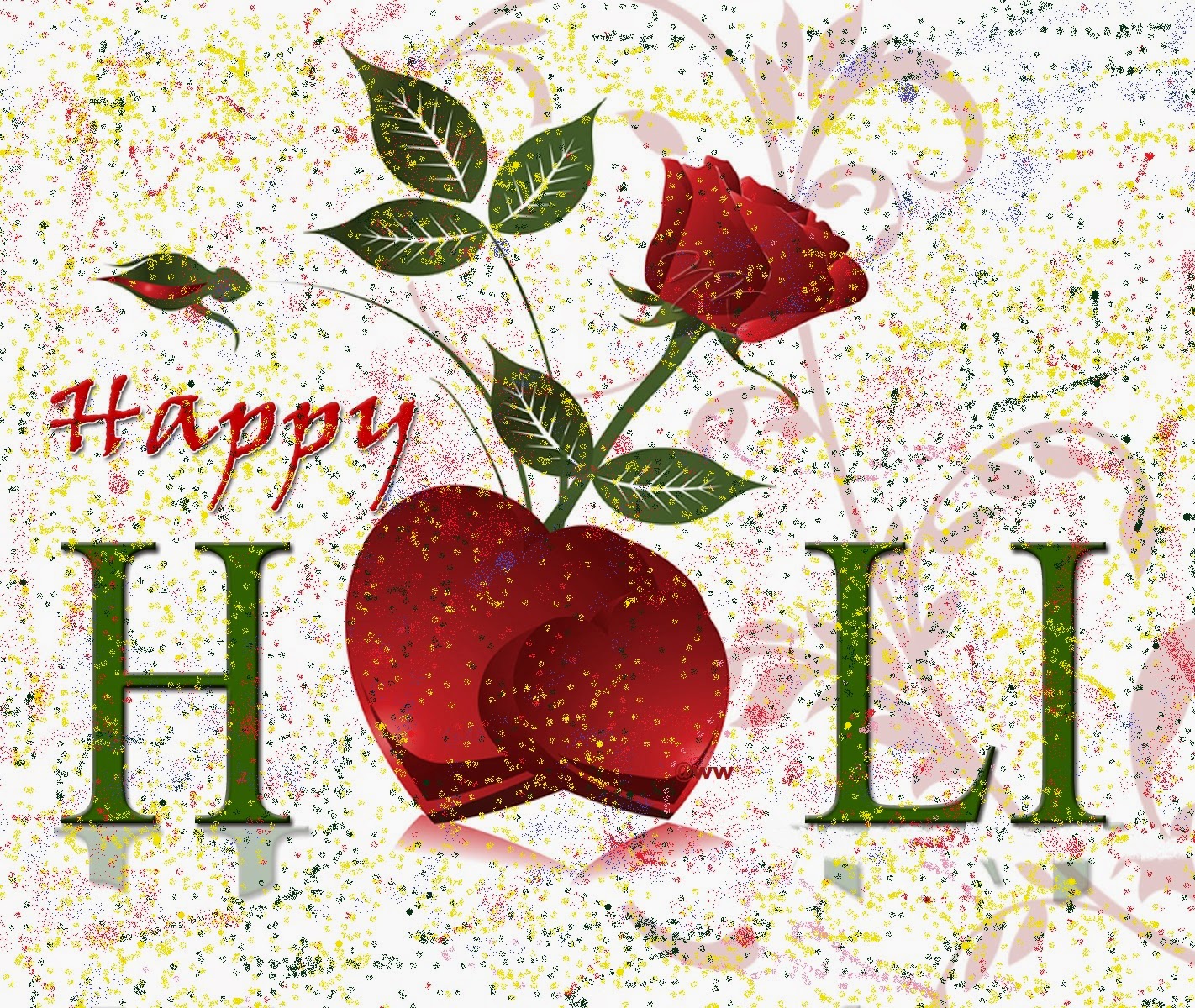 Happy Holi With Love - HD Wallpaper 