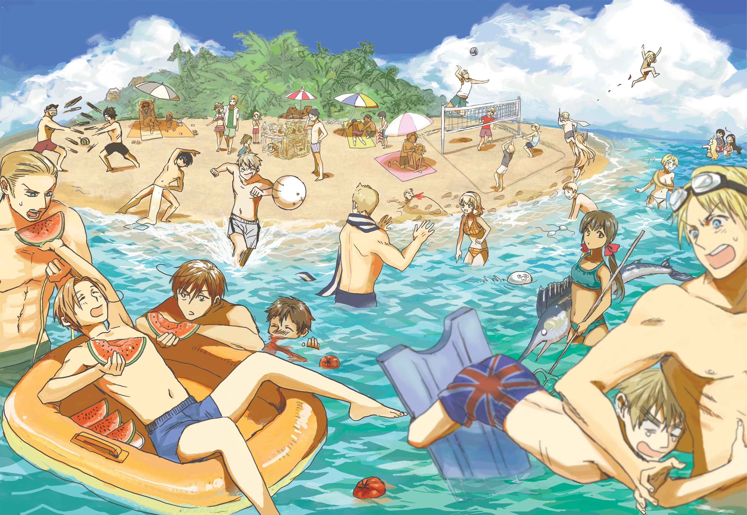 Axis Powers - Hetalia Beach - HD Wallpaper 