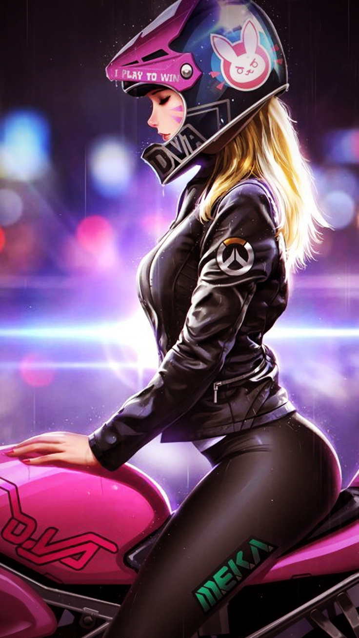 Anime Girl With Motorcycle - HD Wallpaper 