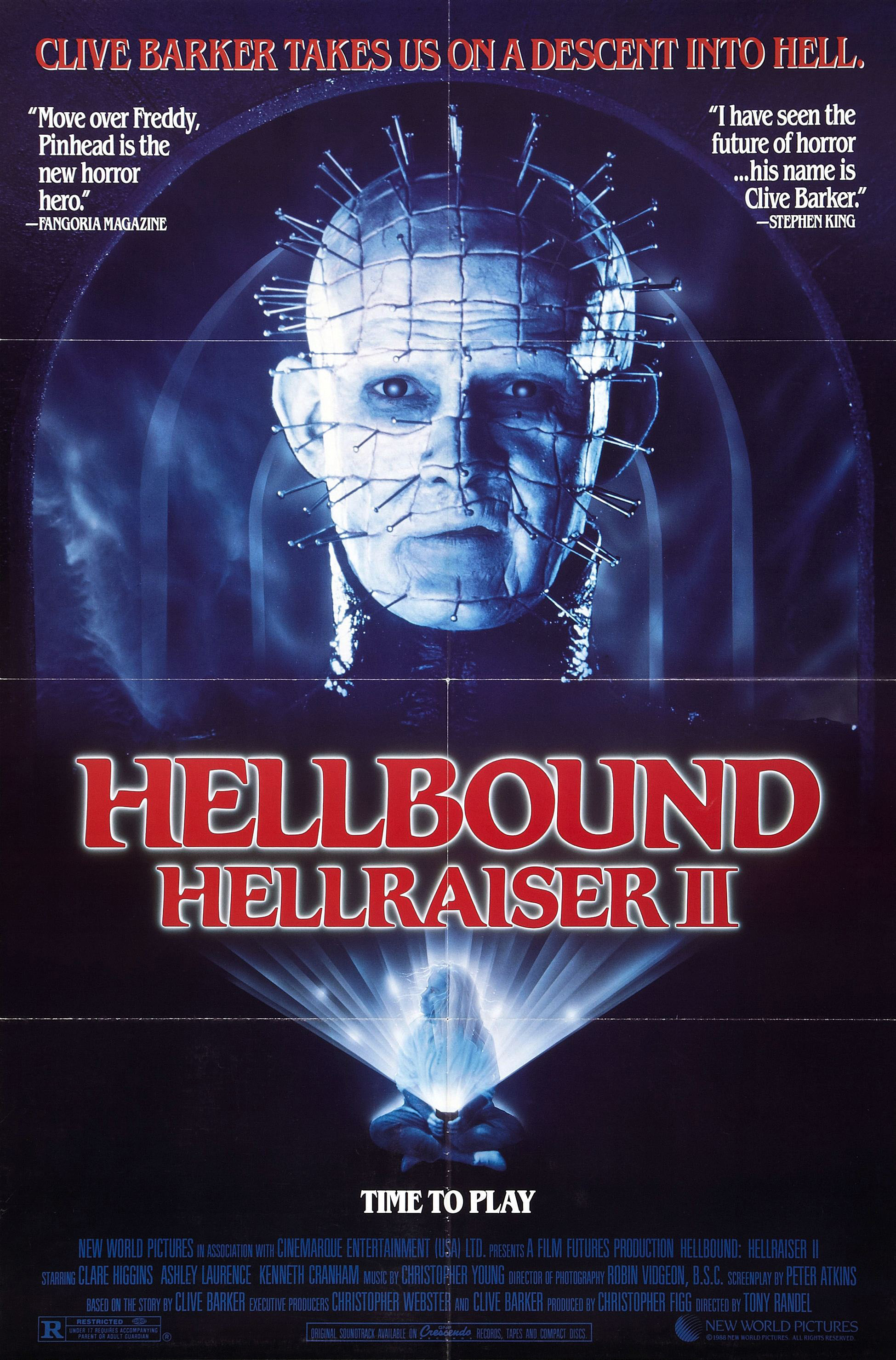 Hellbound Hellraiser Ii Widescreen Wallpapers 3 
 Data - Hellbound Hellraiser Ii 1988 Movie Poster - HD Wallpaper 