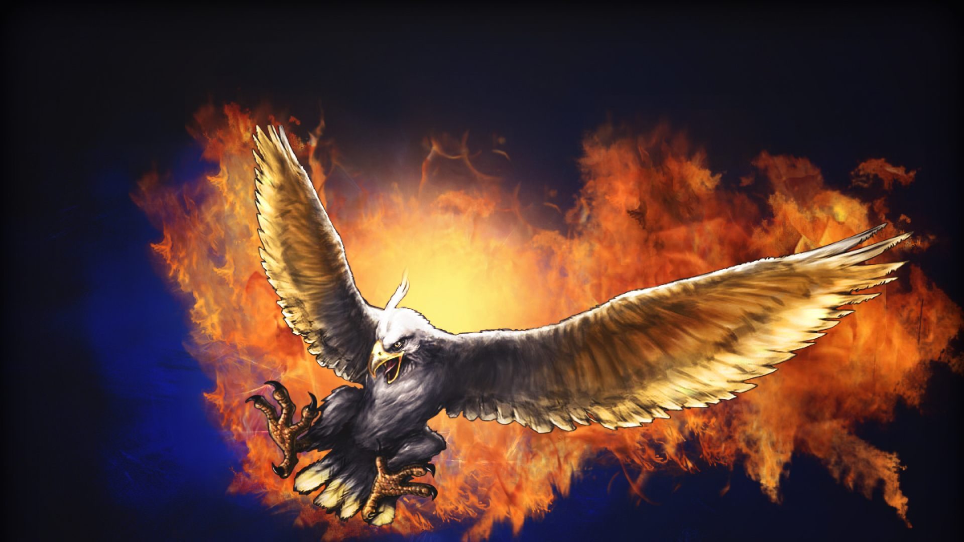 Flaming Eagle - HD Wallpaper 