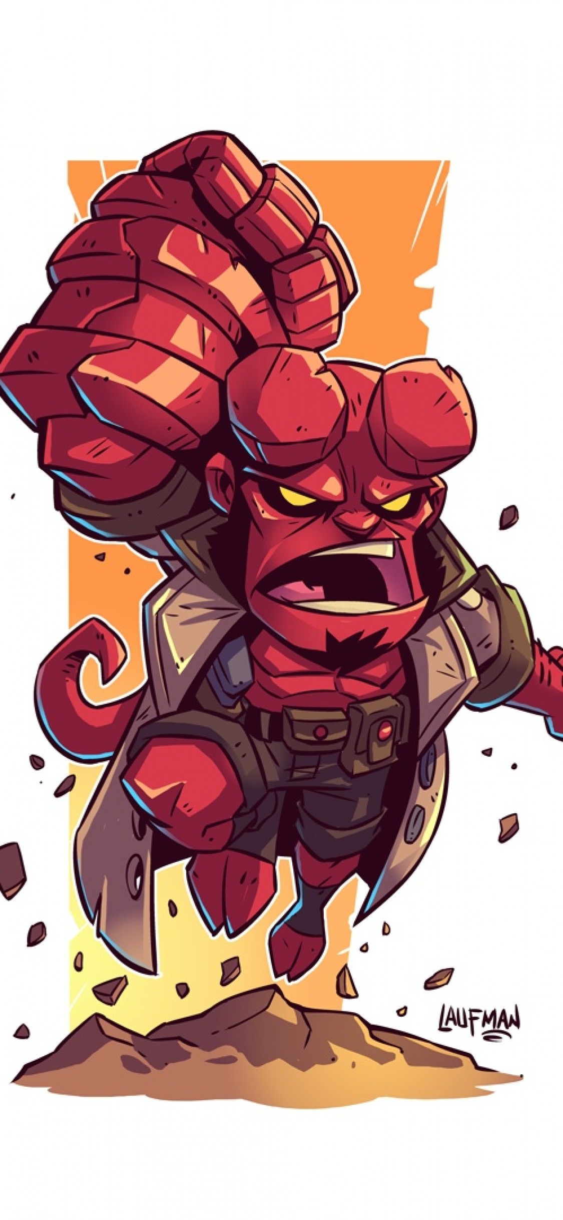 Iphone Xs Hellboy Wallpaper - Chibi Hellboy - HD Wallpaper 