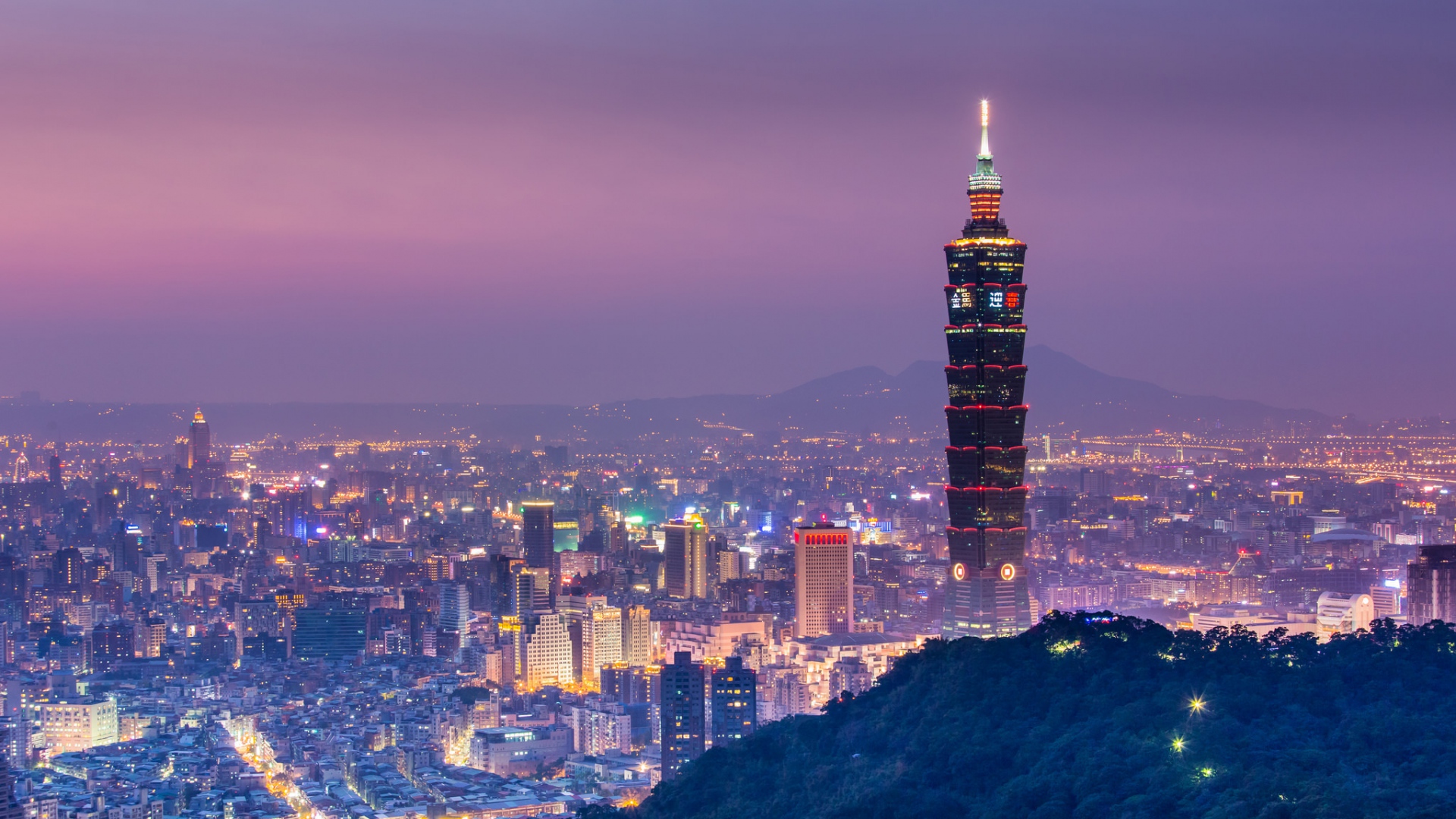 Wallpaper Taipei 101 Megapolis Aerial View Amazing - Taipei 101 Night Hd - HD Wallpaper 