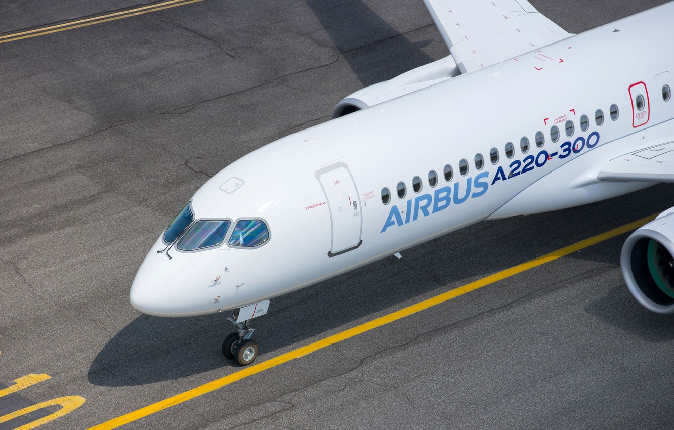 Photo Wallpaper Airbus, Wfp, Airliner, Airbus A220, - Airbus A220 - HD Wallpaper 