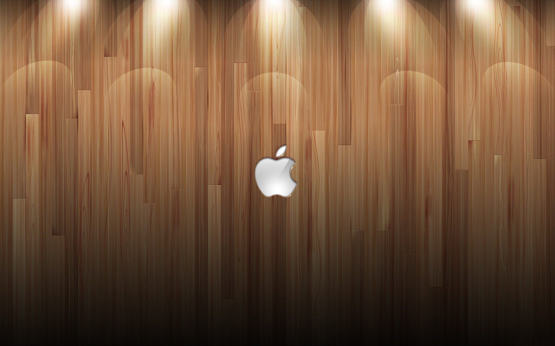 Apple Logo Wood Background Lights Desktop Wallpaper - Desktop Wallpaper Apple Wood - HD Wallpaper 