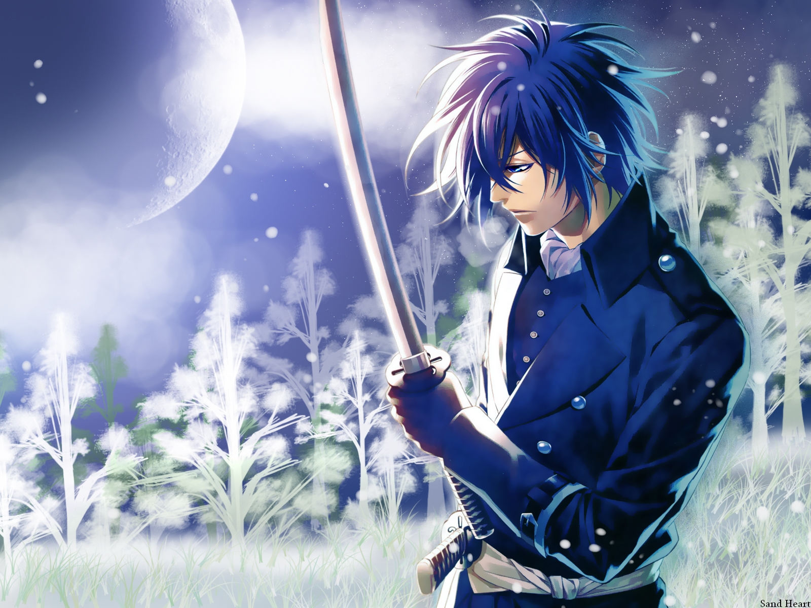 Sword Anime Guy With Blue Hair - 1600x1200 Wallpaper 