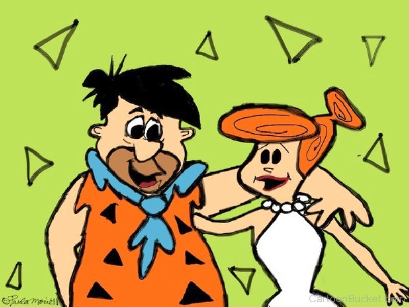 Wilma With Fred-tgd265 - Cartoon - HD Wallpaper 