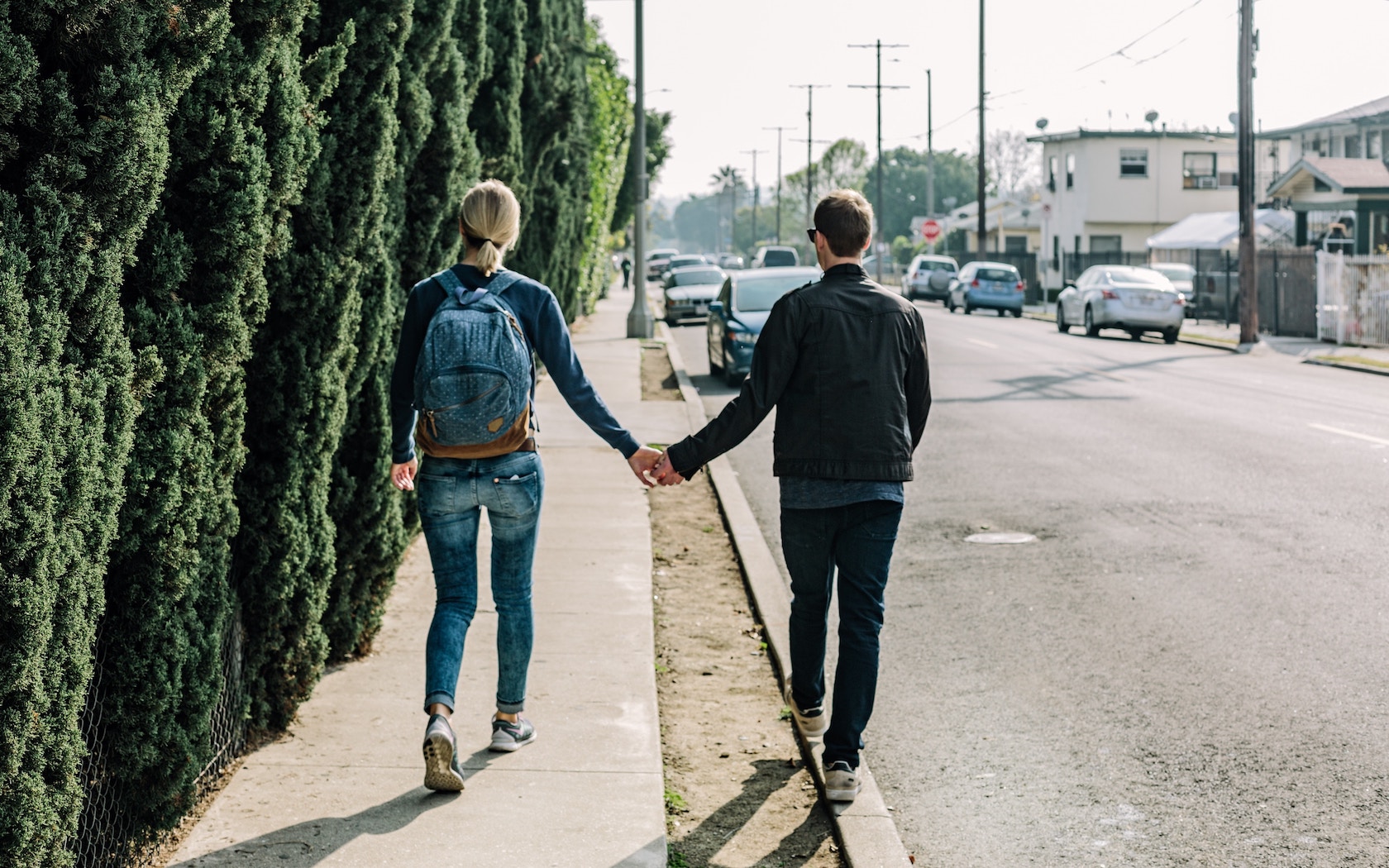 Guy Walking On Sidewalk - HD Wallpaper 