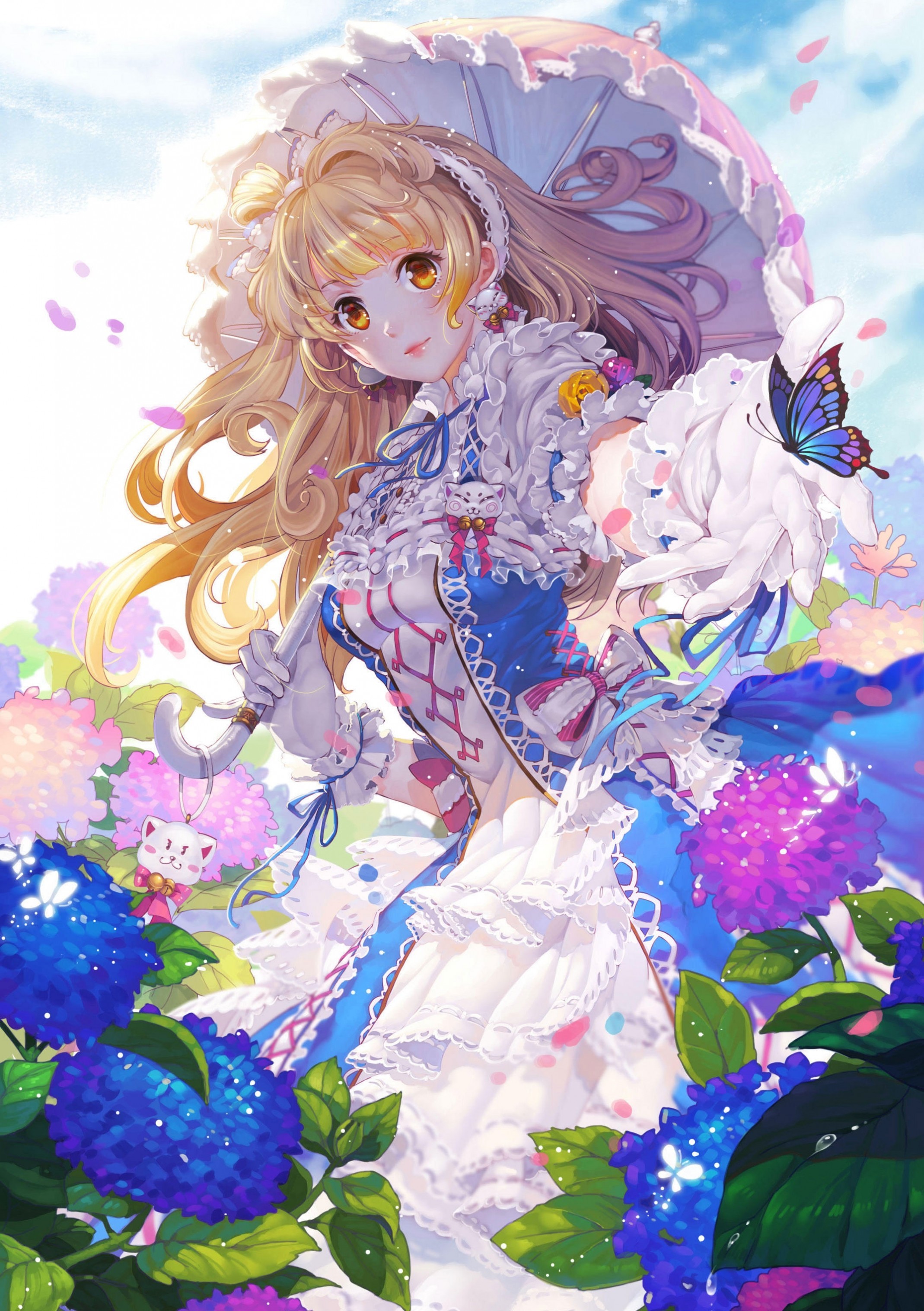 Minami Kotori, Love Live, Dress, Gloves, Butterfly, - Love Live Kotori Fanart - HD Wallpaper 