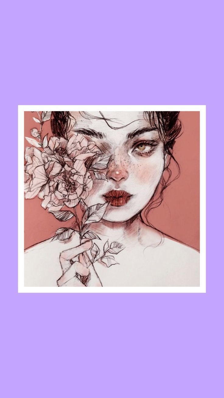 Iphone Wallpaper Wallpaper Tumblr Tumblrwallpaper Purple - Drawings Of Aesthetic Faces - HD Wallpaper 