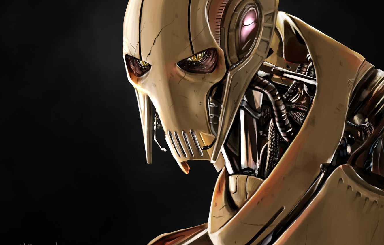 Photo Wallpaper Star Wars, General Grievous, Cyborg, - Illustration - HD Wallpaper 