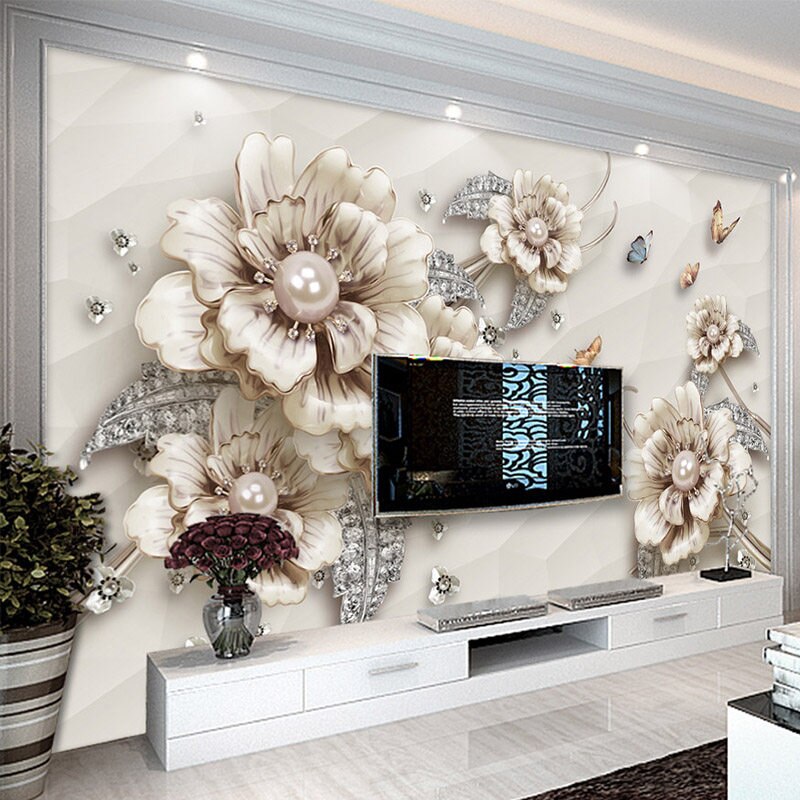 3d Wallpaper Modern Jewelry Flowers Photo Wall Murals - Living Room Wallpaper  3d Design - 800x800 Wallpaper 