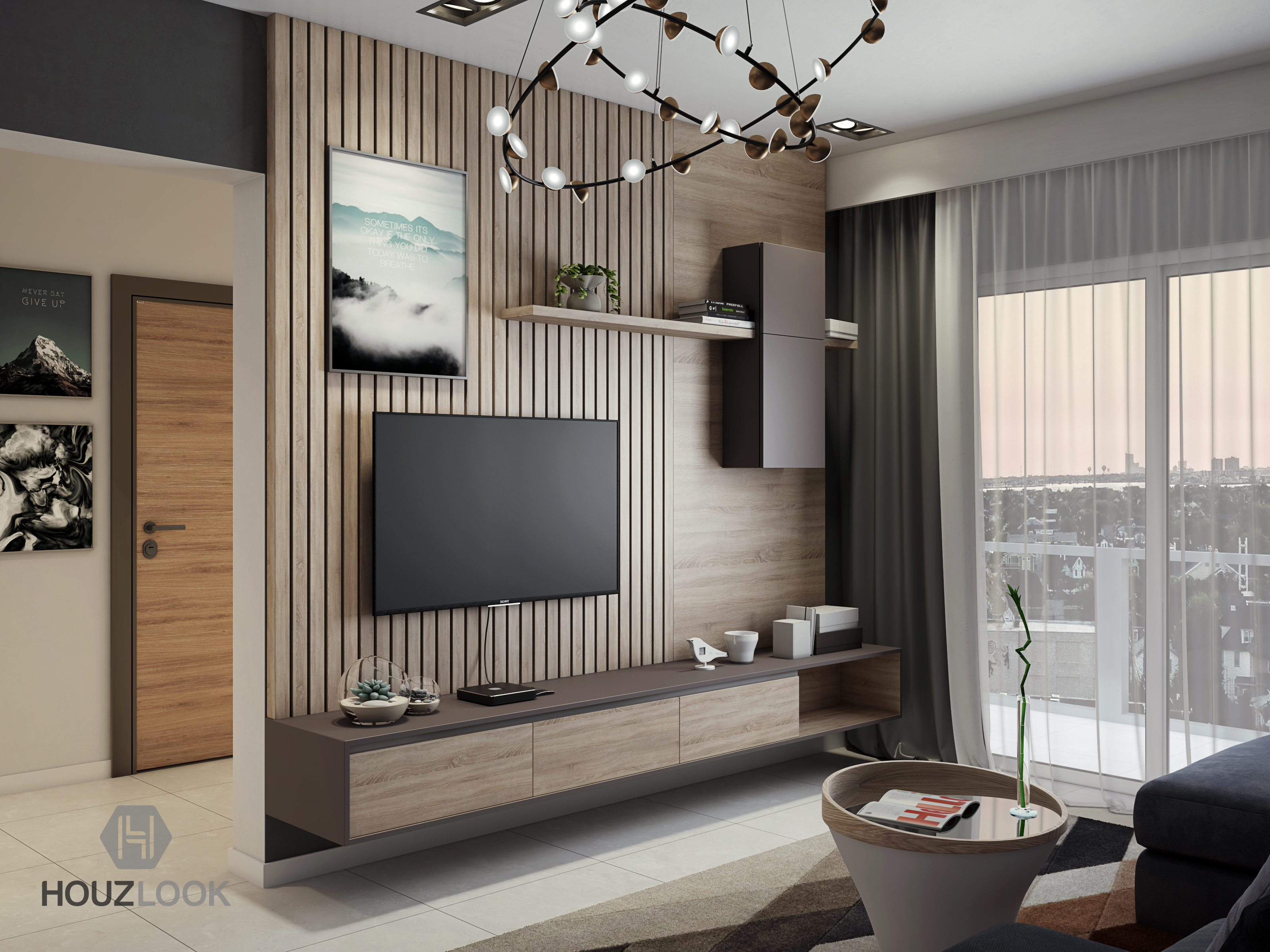 Contemporary Tv Unit Interior Design - HD Wallpaper 