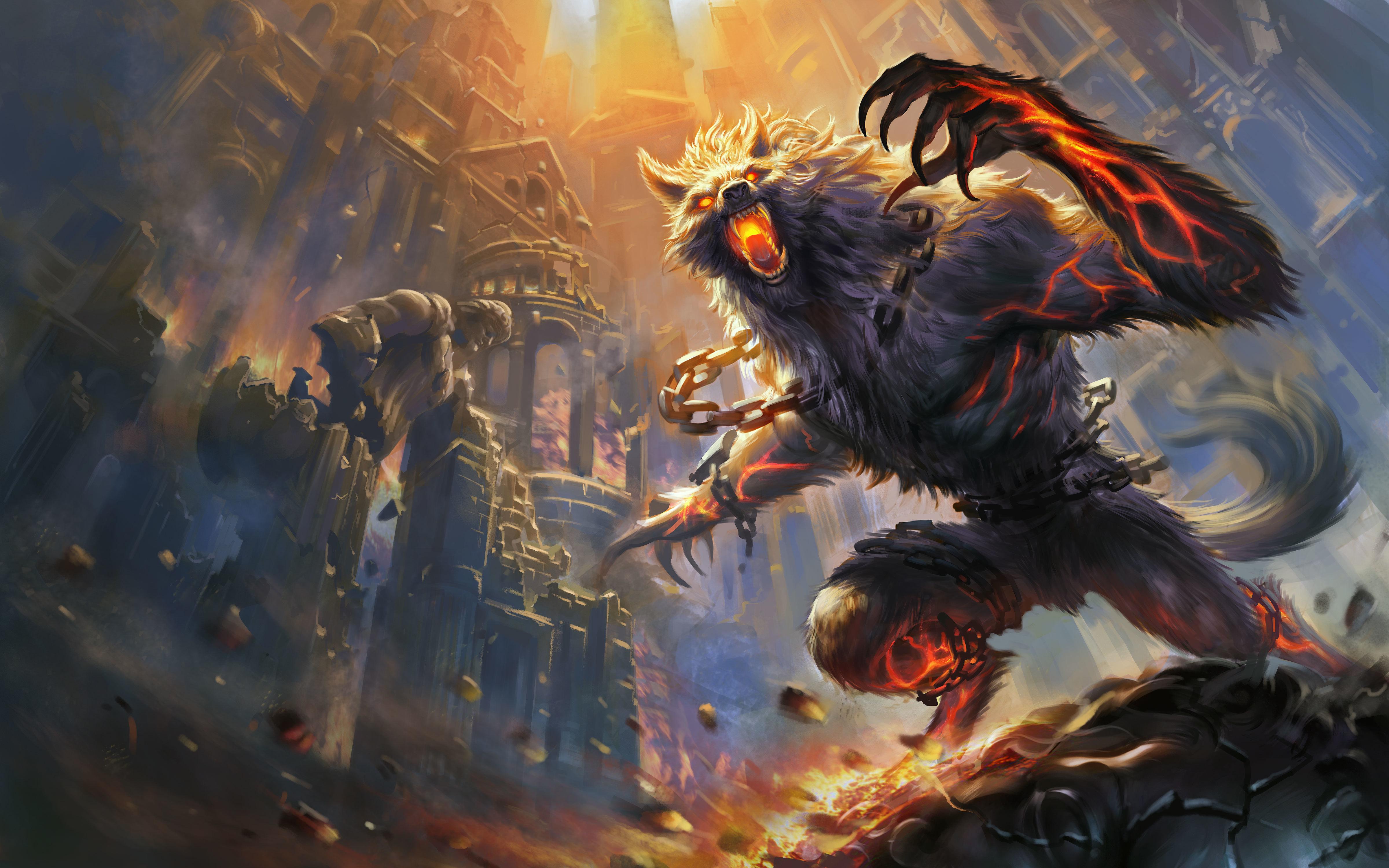 Smite, Lobisomem, Castelo - Fenrir Smite - HD Wallpaper 