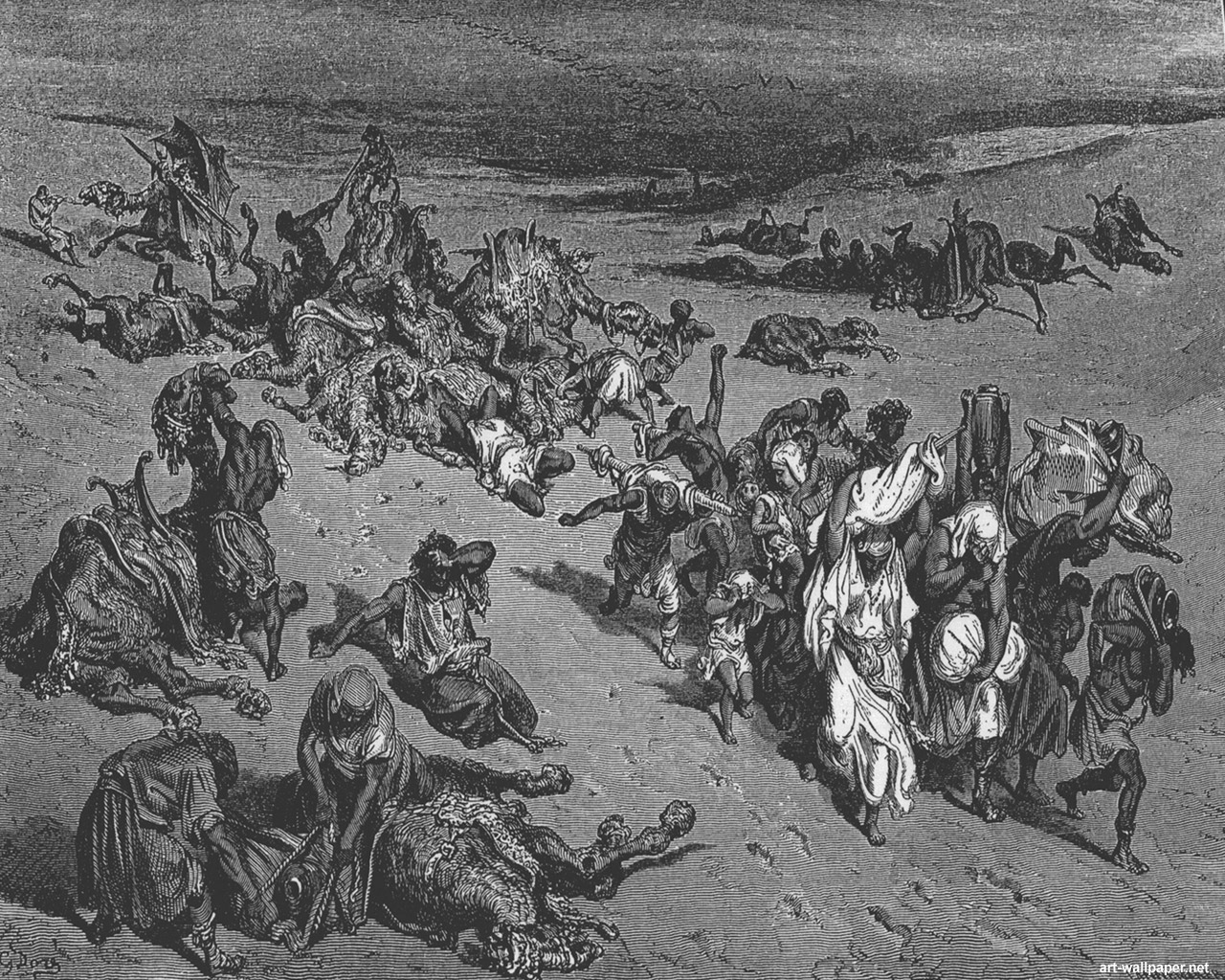 Gustave Dore Wallpapers, Art Wallpaper, Fine Art Wallpapers, - Death Of Livestock Plague - HD Wallpaper 