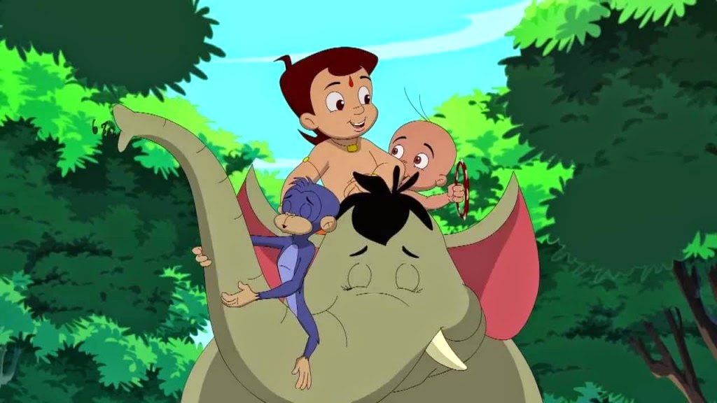 Beautiful Chota Bheem Cartoon Hd Wallpaper Free - Chota Bheem With Elephant - HD Wallpaper 