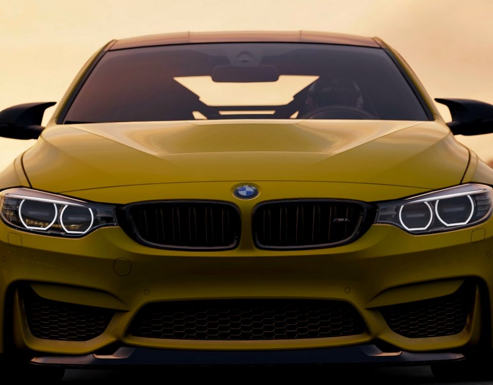 Yellow Bmw Car Model M4 Gts 2018 Front View - HD Wallpaper 