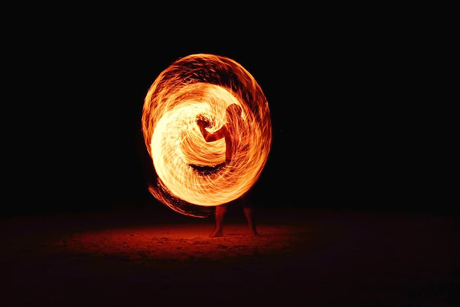 Person Flame Dancing Time Lapse, Fireball, Ring Of - HD Wallpaper 