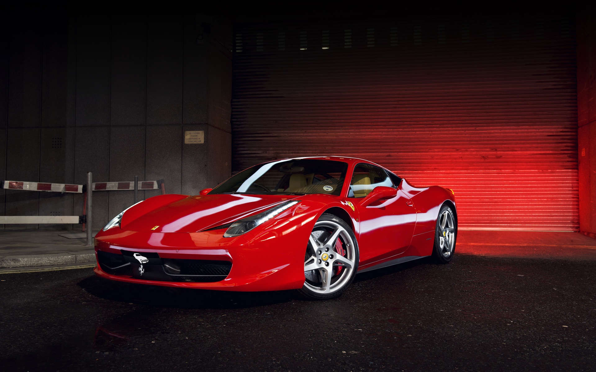 Wallpaper Ferrari 458 Italia, Red Supercar Side View - Ferrari 458 Italia Red - HD Wallpaper 