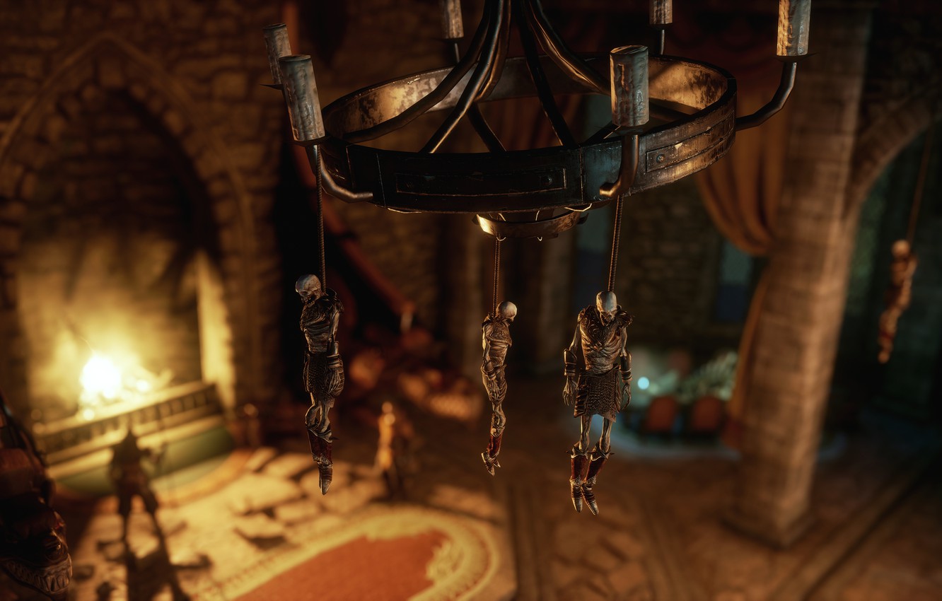 Photo Wallpaper Macro, Fireplace, Games, Skeletons, - Darkness - HD Wallpaper 