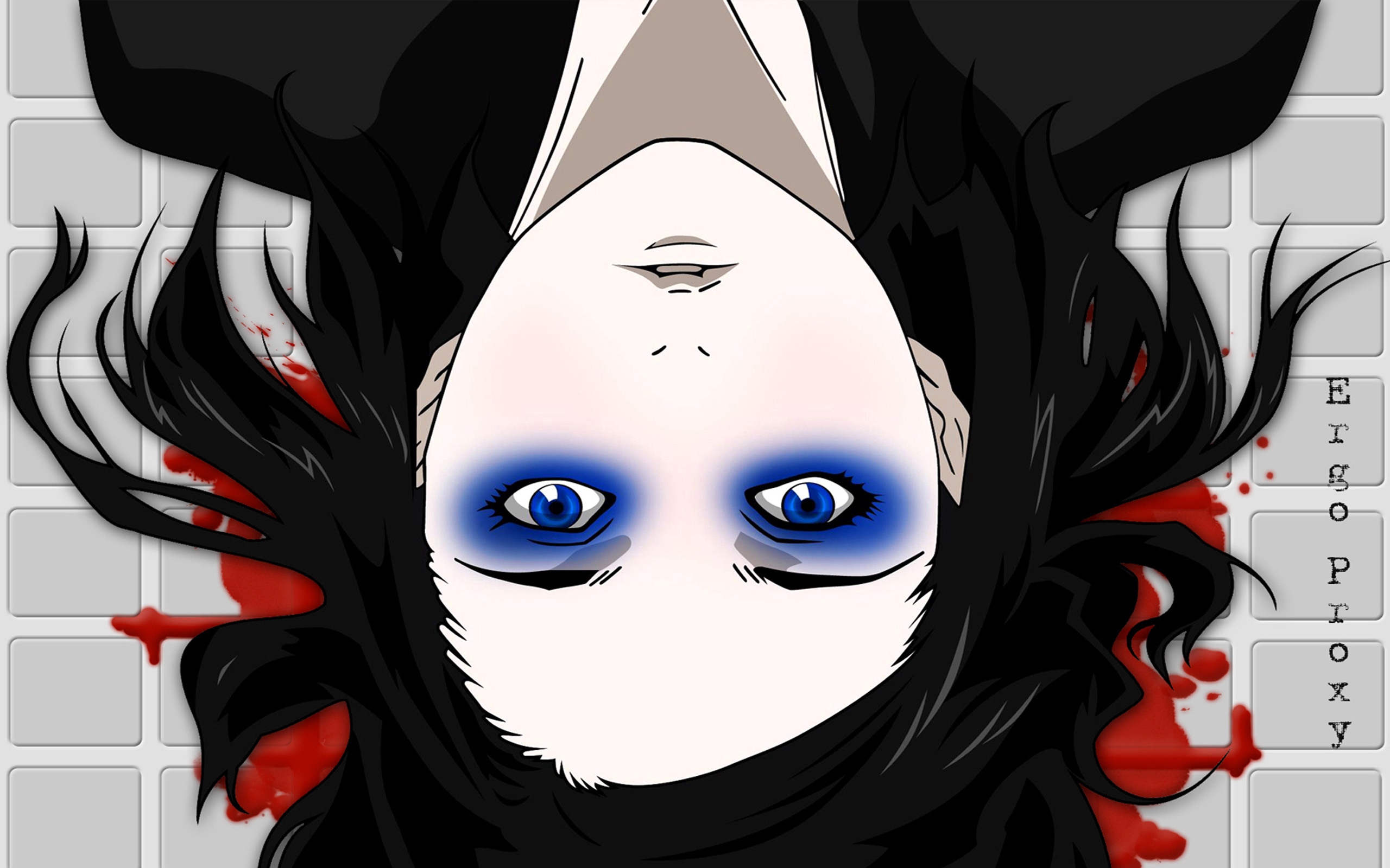 Wallpaper Ergo Proxy, Girl, Face, Bruises, Blood - Anime Girl With Eyeshadow - HD Wallpaper 