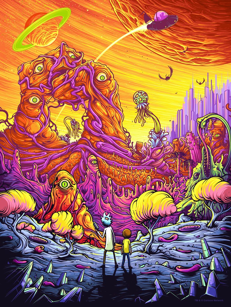 Dan Mumford Rick And Morty - HD Wallpaper 