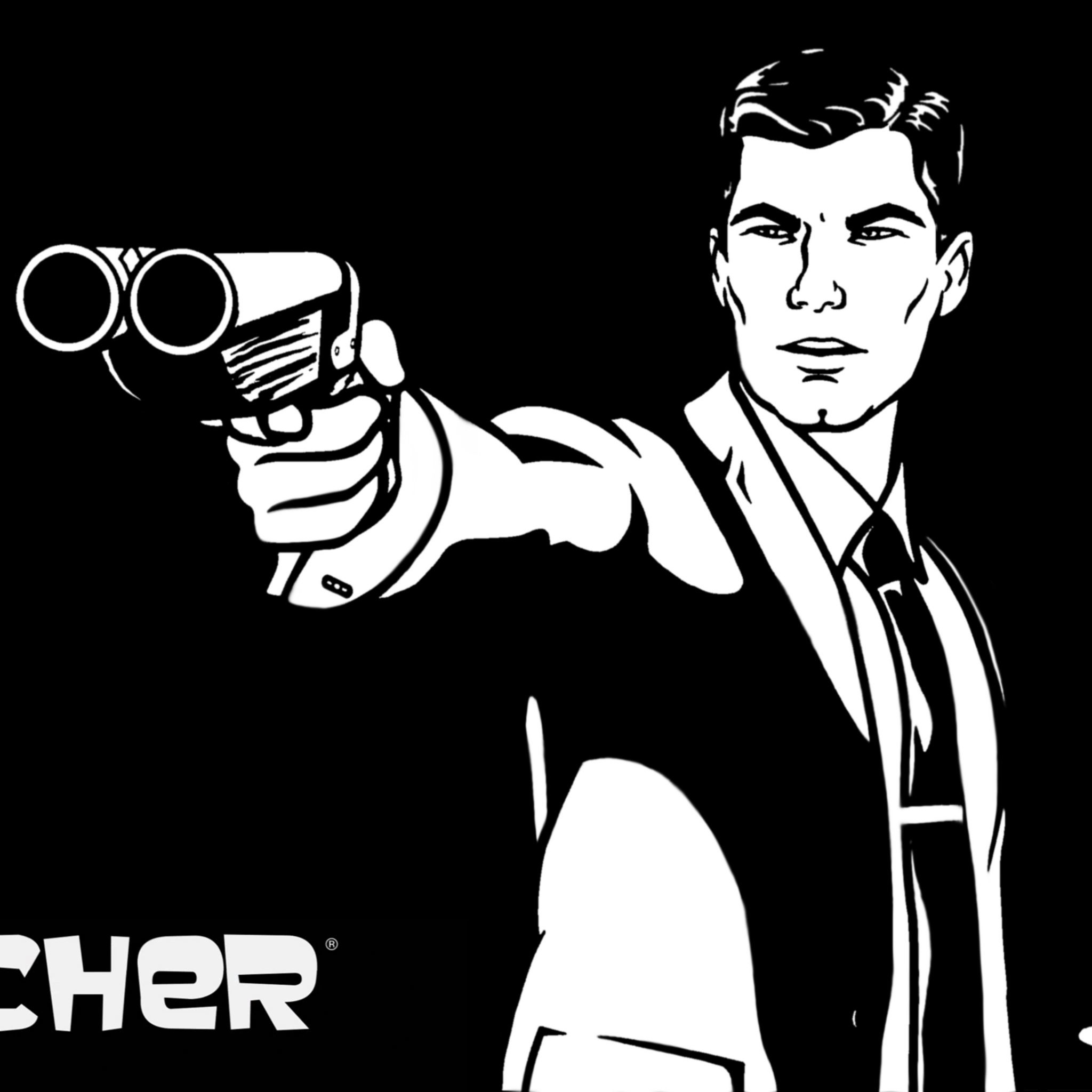 Cool Black And White Wallpaper Of Sterling Archer Paperpull Archer Fx 2048x2048 Wallpaper Teahub Io