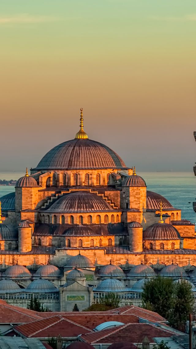 Sultan Ahmed Mosque, Turkey, Istanbul, Sunrise, 4k - Istanbul Vertical - HD Wallpaper 