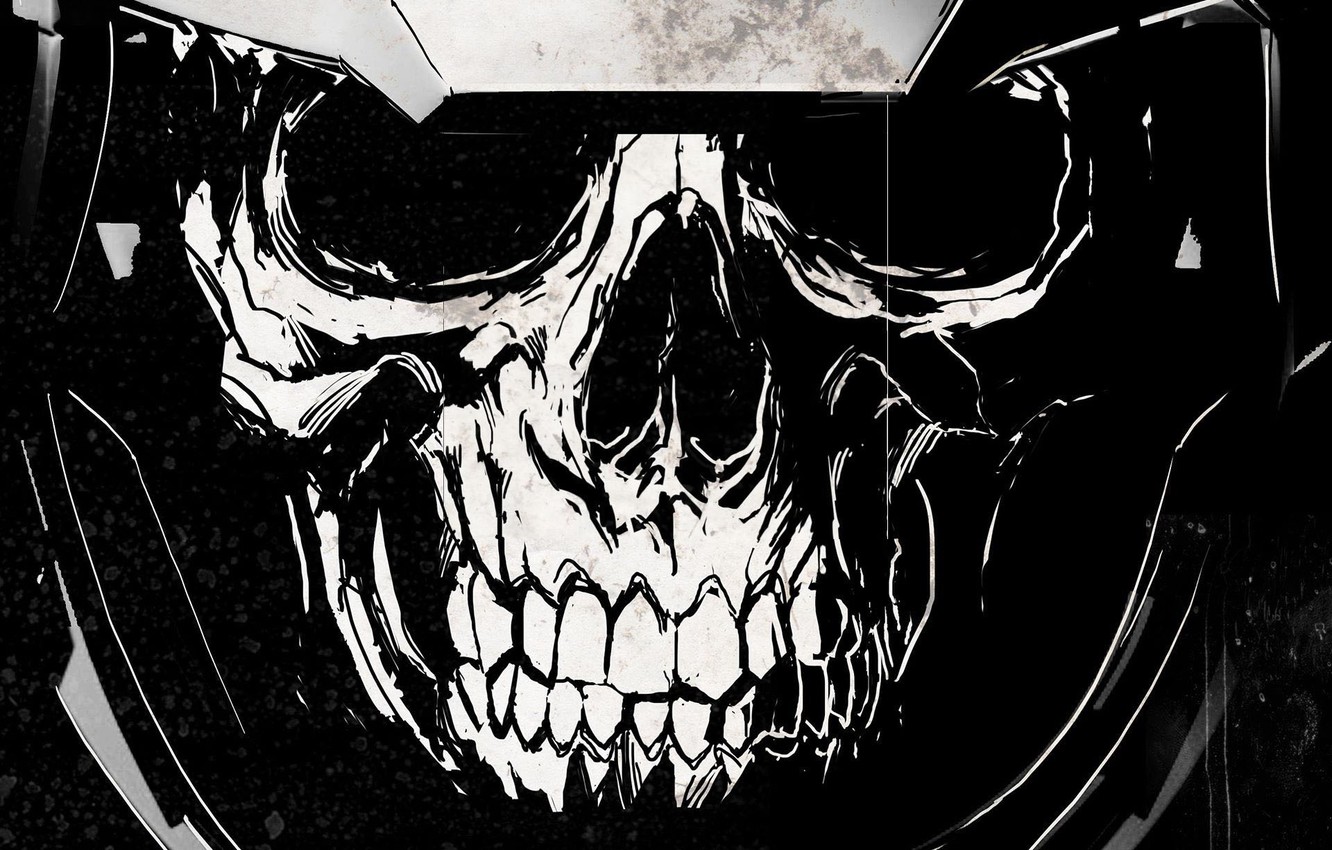 Photo Wallpaper Skull, Teeth, Symbol, Helmet, Cod, - Call Of Duty