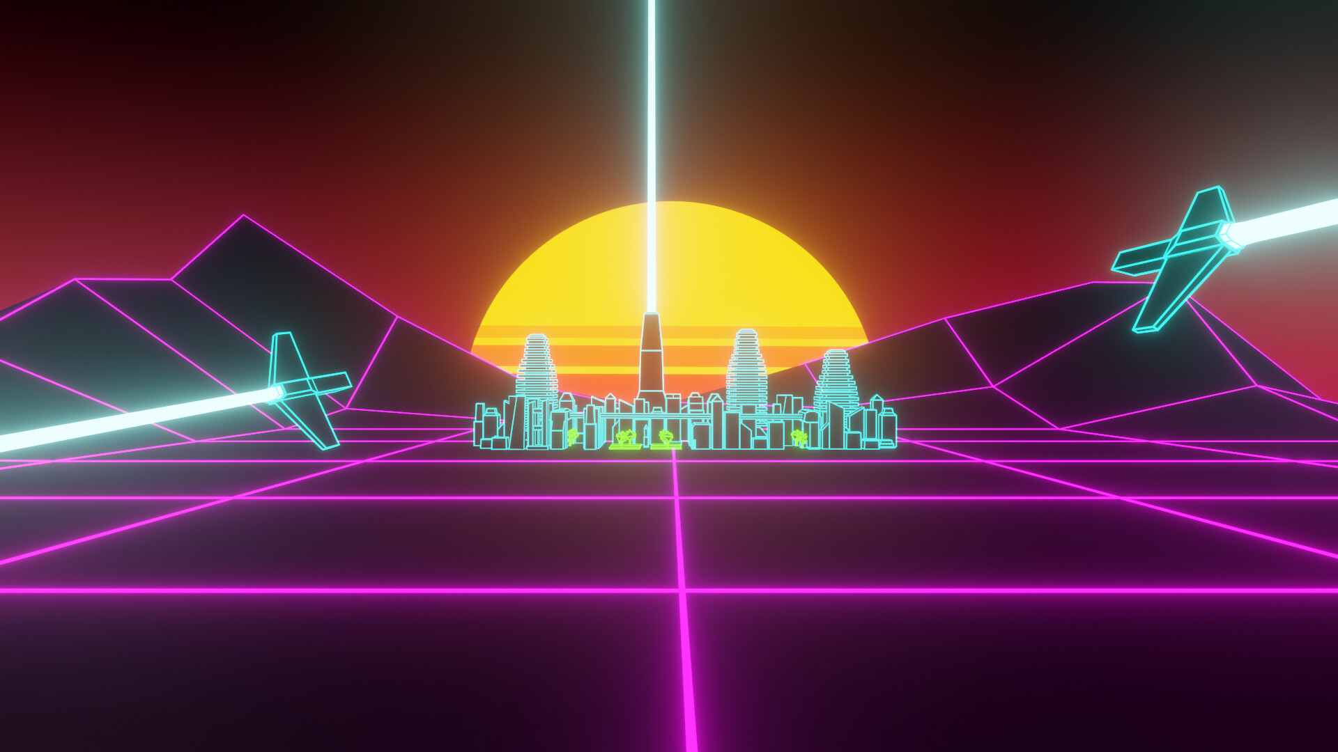 Synthwave Environment - HD Wallpaper 