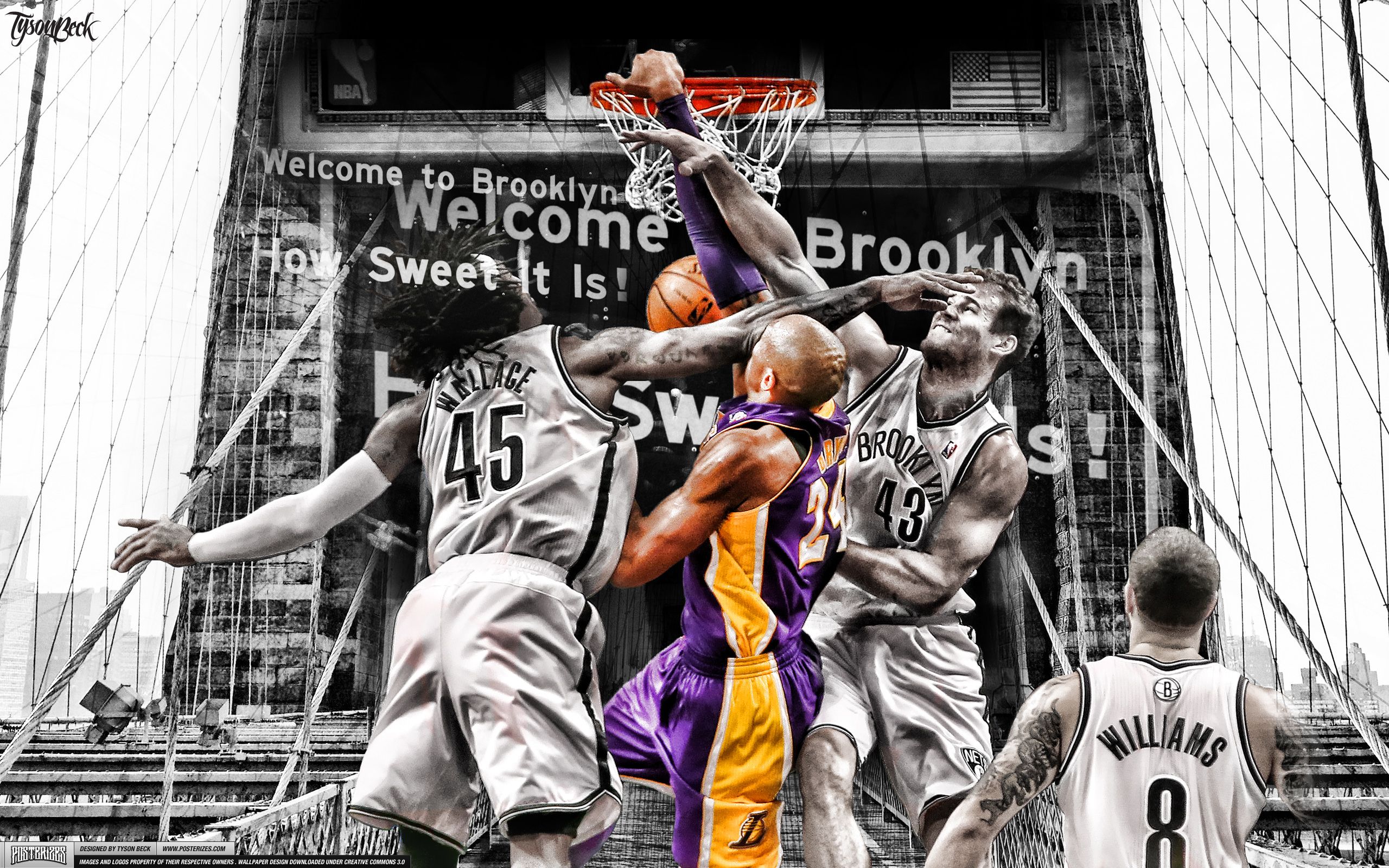 Kobe Bryant Dunks On Brooklyn Wallpaper - Brooklyn Signs Company - HD Wallpaper 