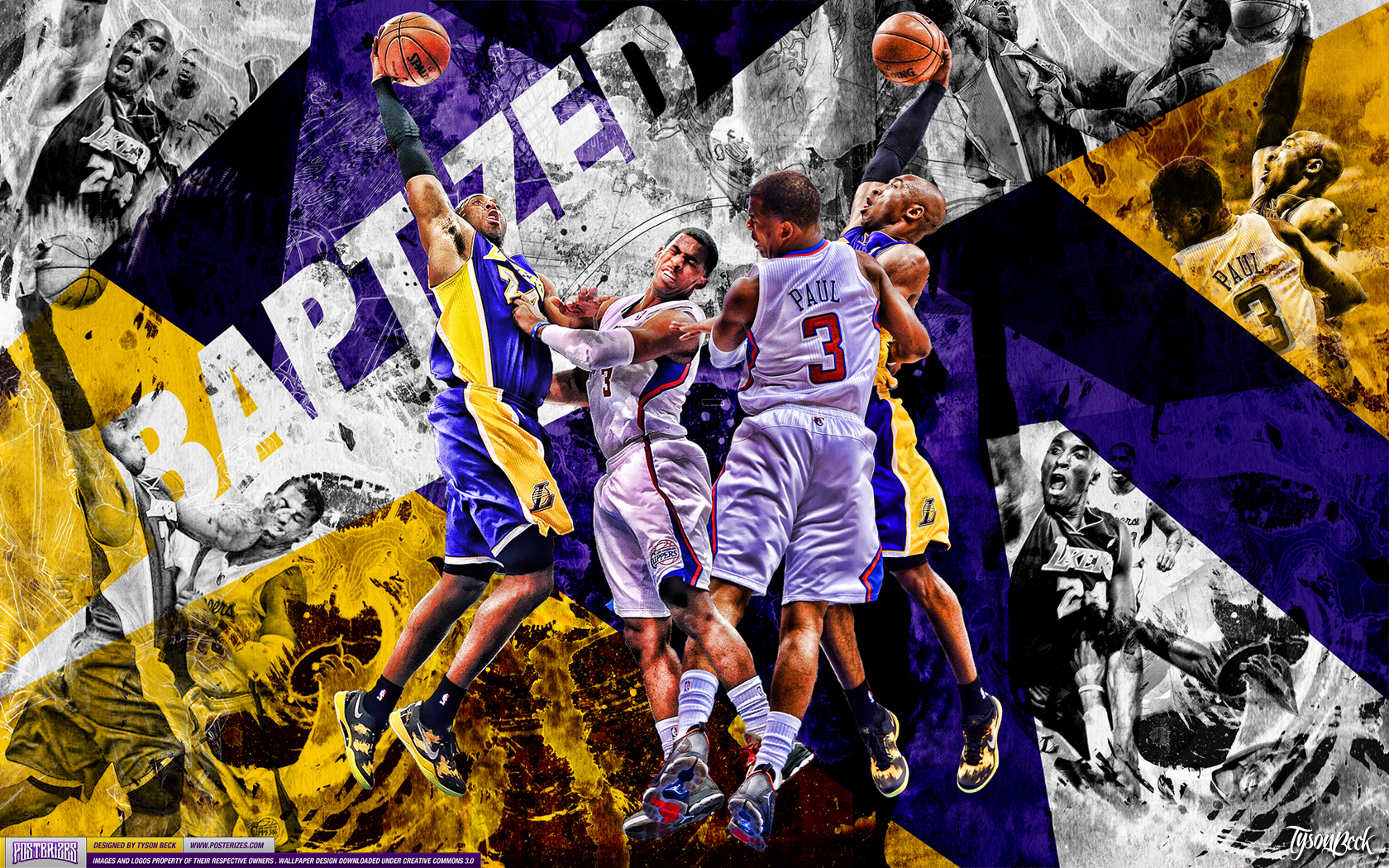 Kobe Bryant Dunks On Chris Paul - HD Wallpaper 