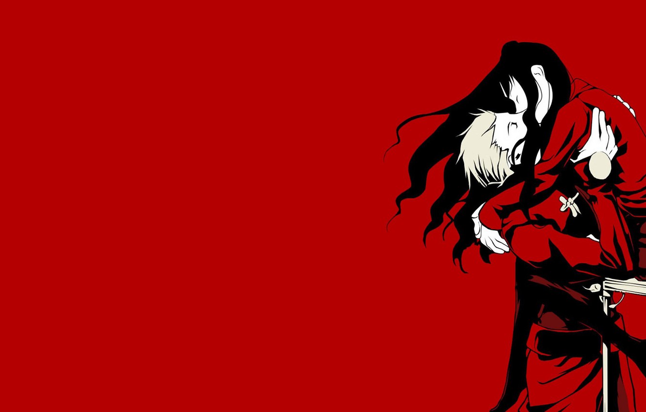 Photo Wallpaper Girl, Kiss, Guy, Red Background, Rin, - Fate Stay Night Background - HD Wallpaper 