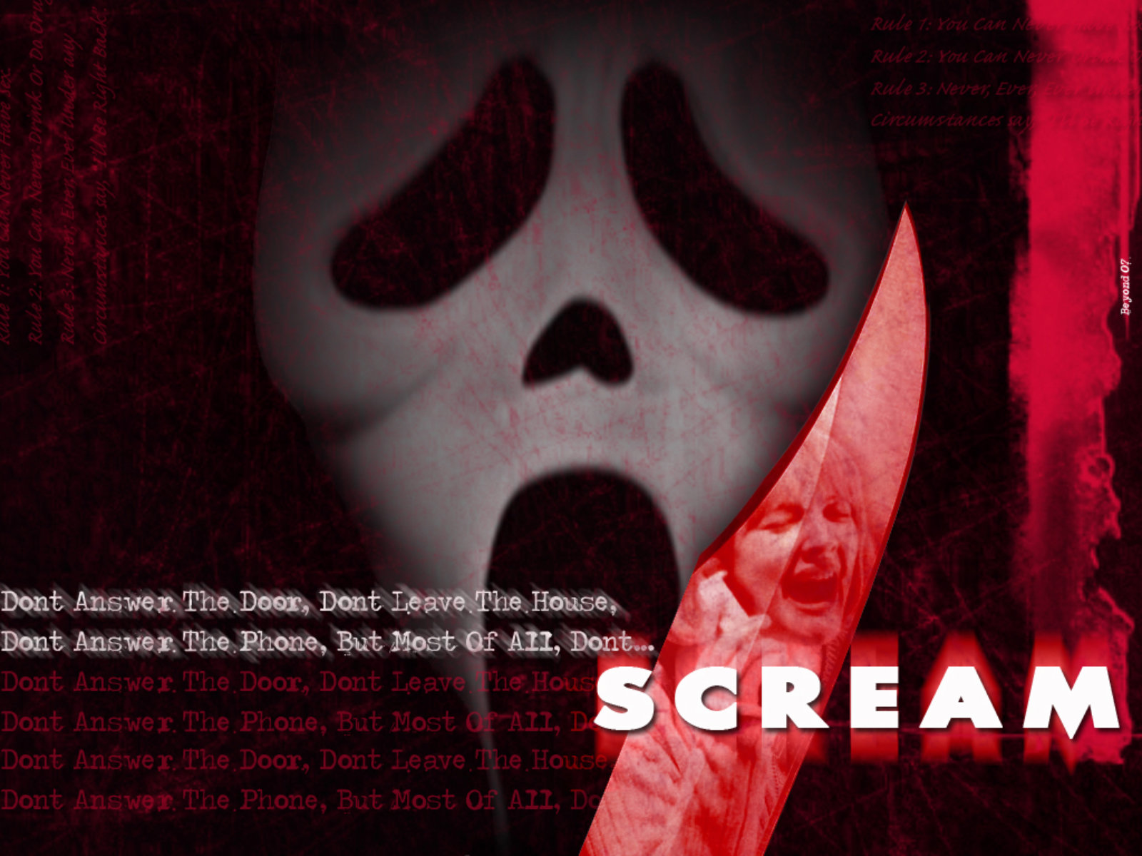 Awesome Scream Free Wallpaper Id - Ghost Face Scream Movie Poster - HD Wallpaper 