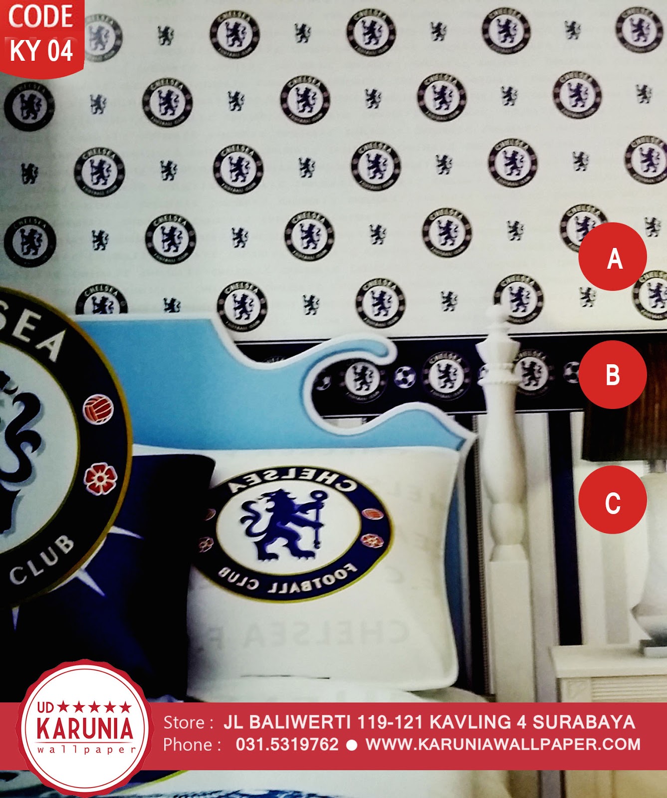 Jual Wallpaper Dinding Chelsea Sepak Bola Kamar Anak - Chelsea