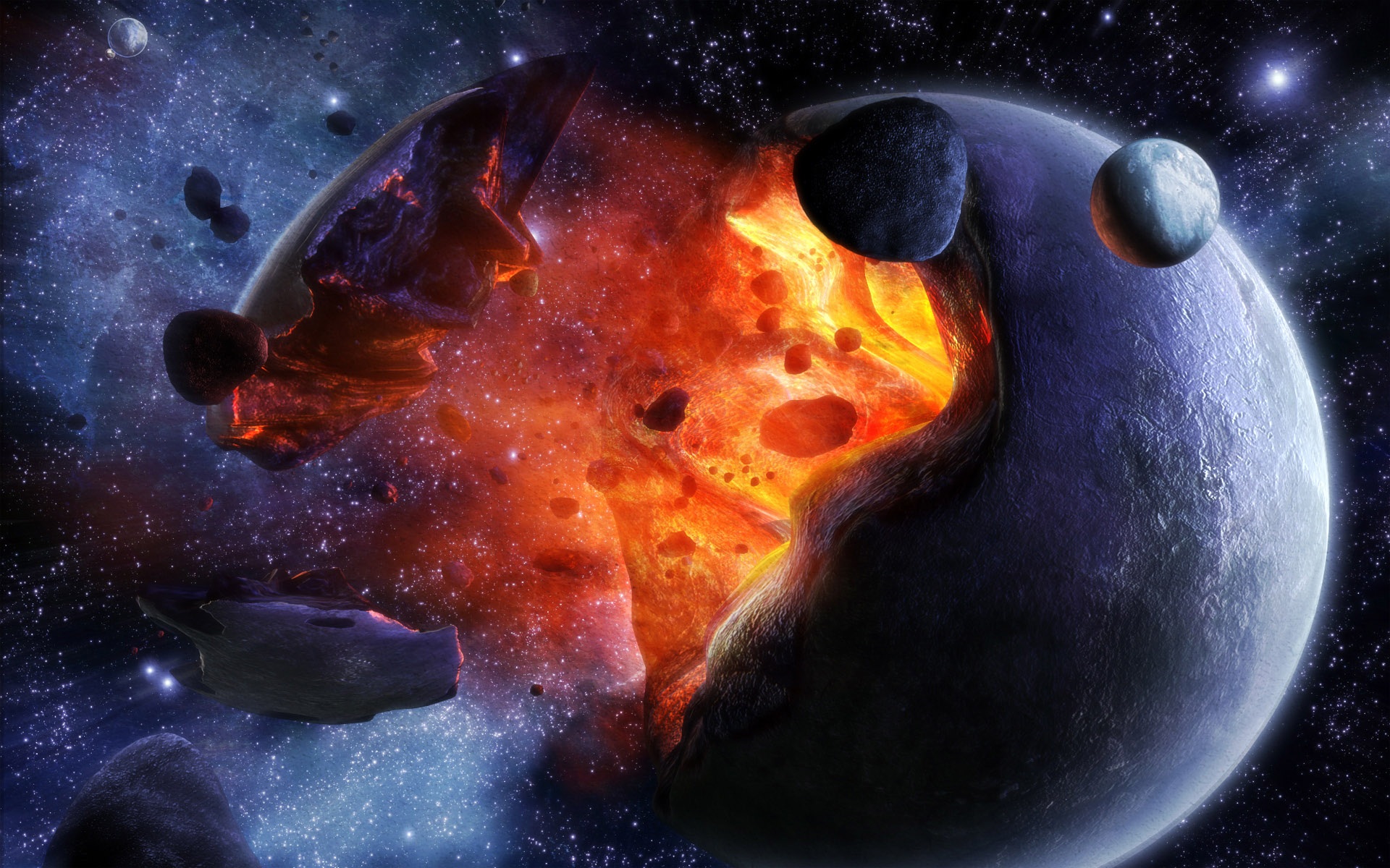 Wallpaper Planet Explosion - Explosion D Une Planète - HD Wallpaper 