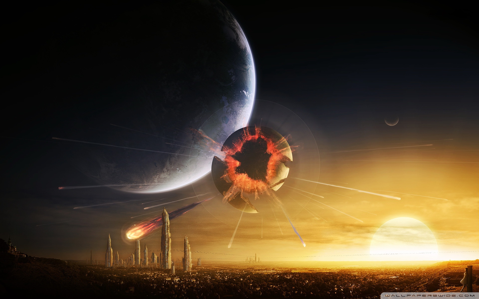 Explosion Sci Fi Art - HD Wallpaper 