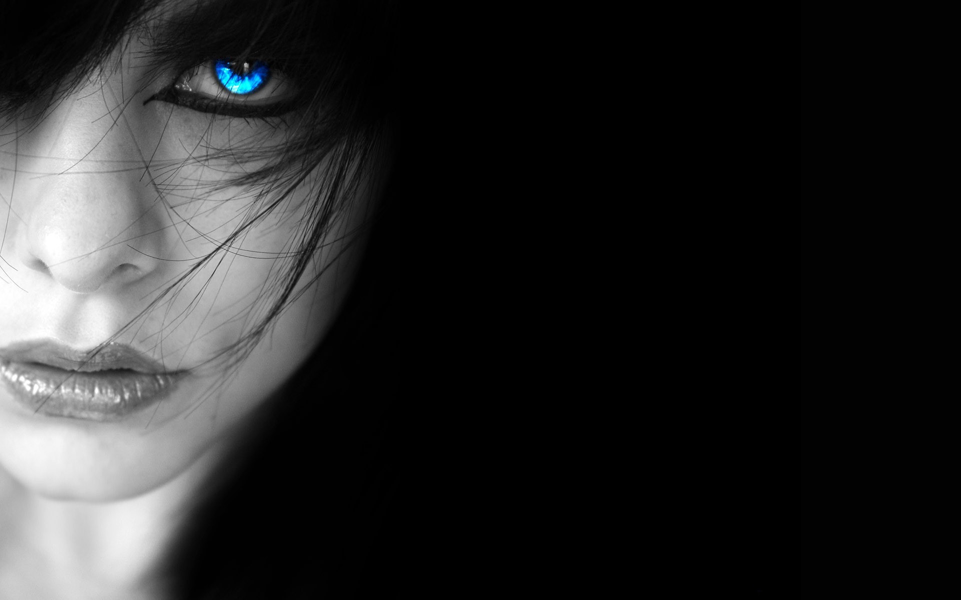 Mysterious Girl - Girl Blue Eyes Hd - HD Wallpaper 