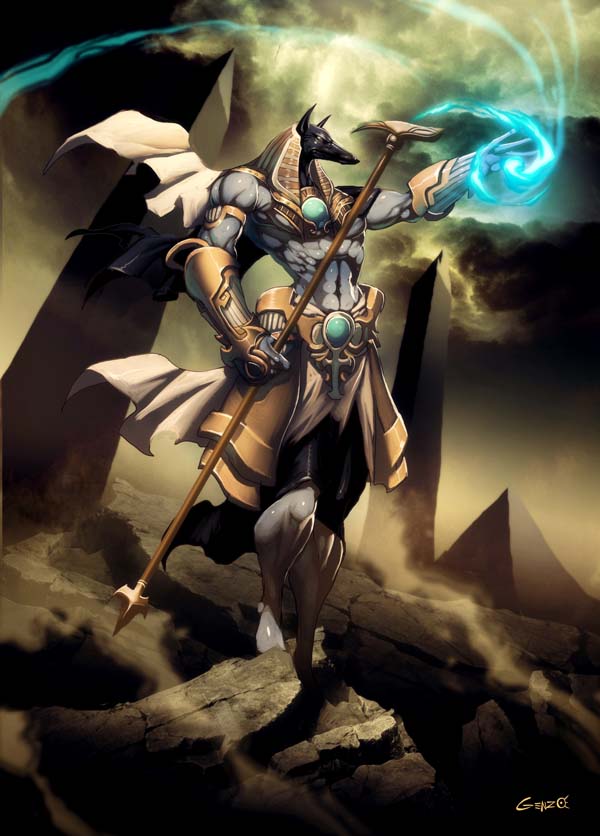 Anime, Genzoman, Myths & Legends Tcg, Anubis , Pyramid, - Seth Egyptian God Art - HD Wallpaper 